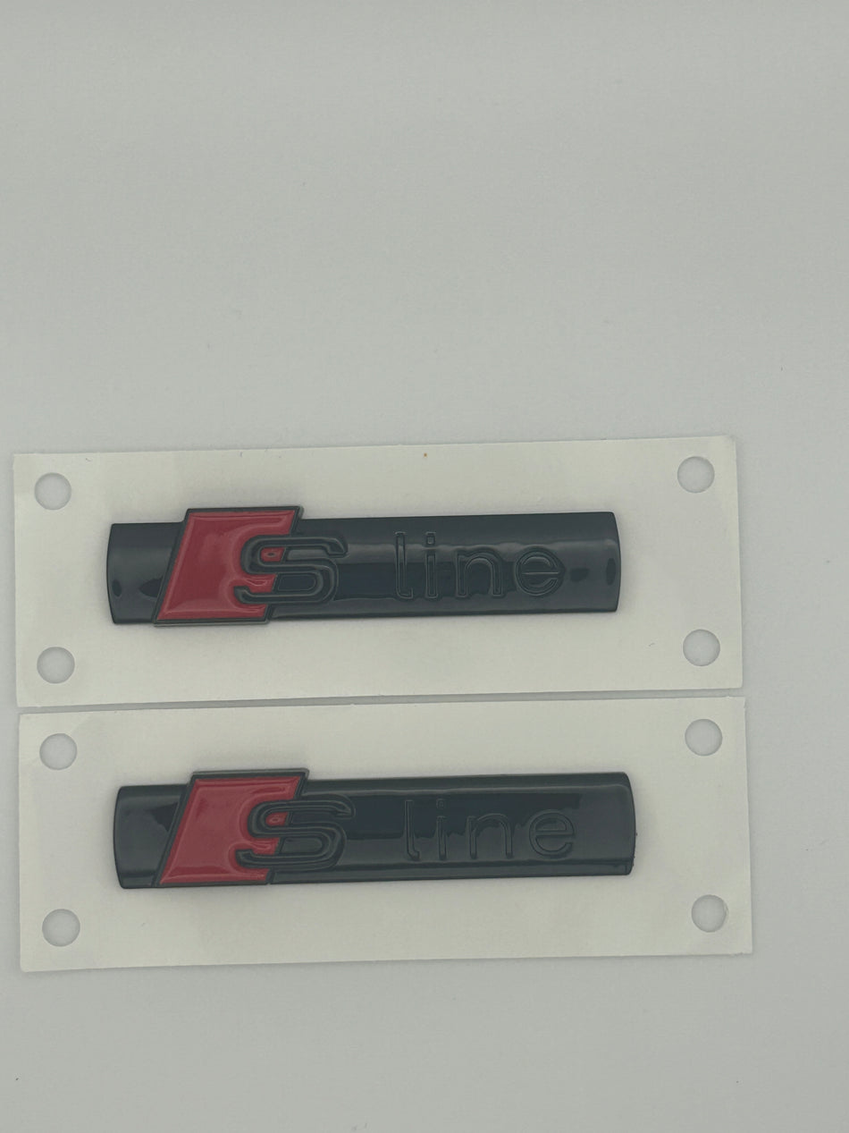 Audi S Line- Black and Red 2x Pack