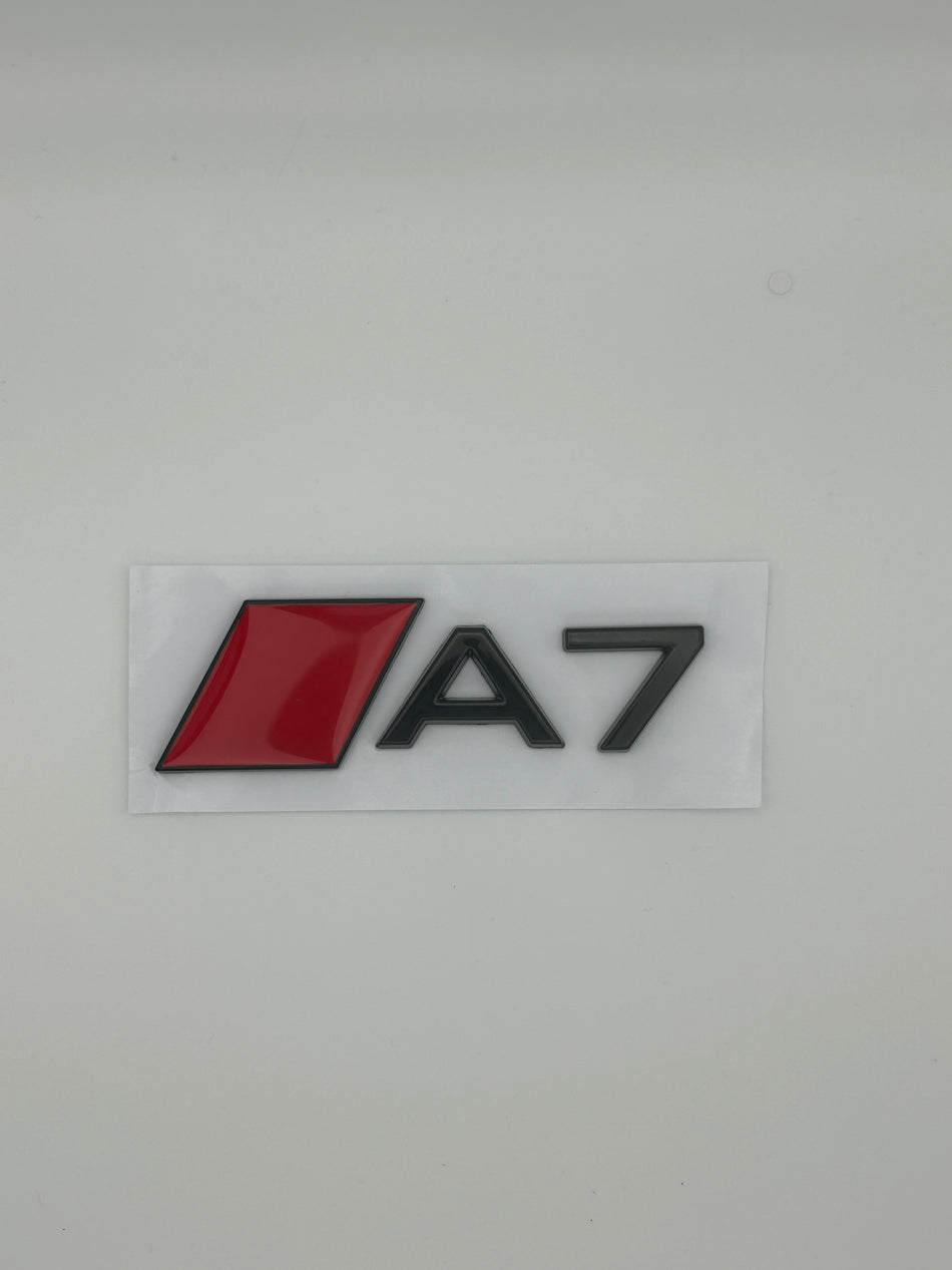 Audi A7 with Red Rhombus Emblem- Gloss Black