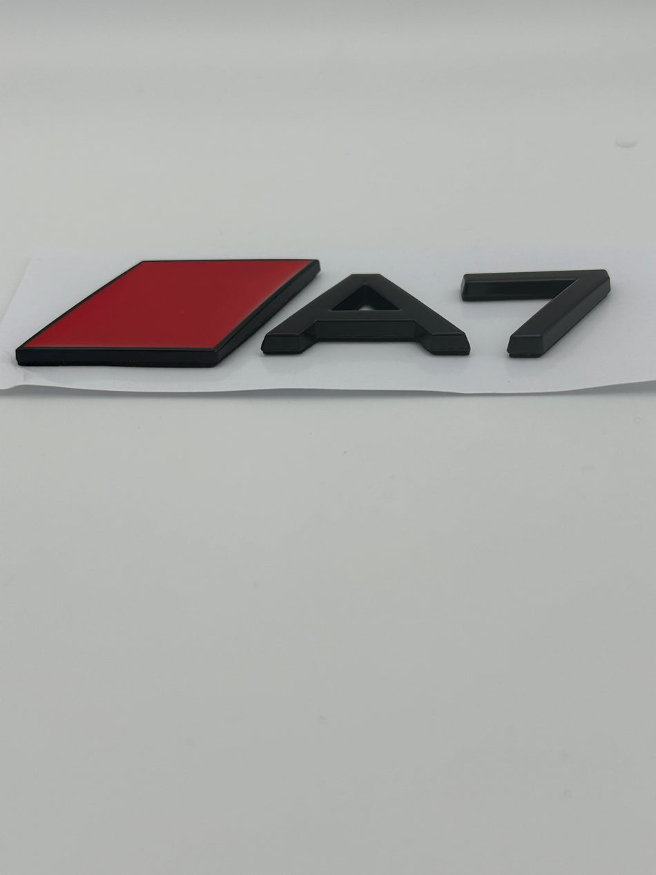 Audi A7 with Red Rhombus Emblem- Gloss Black