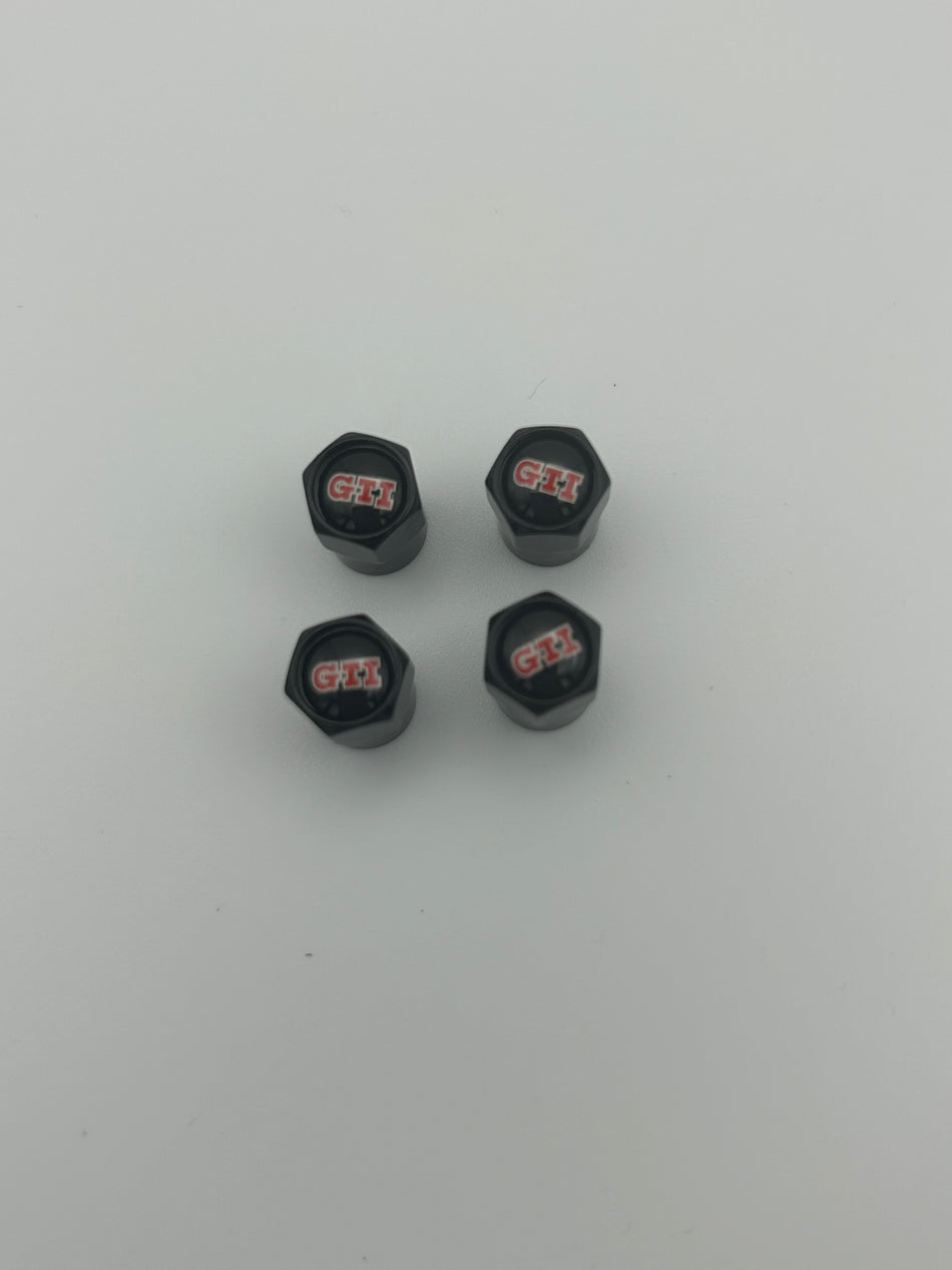 VW GTI Dust Caps- Black and Red