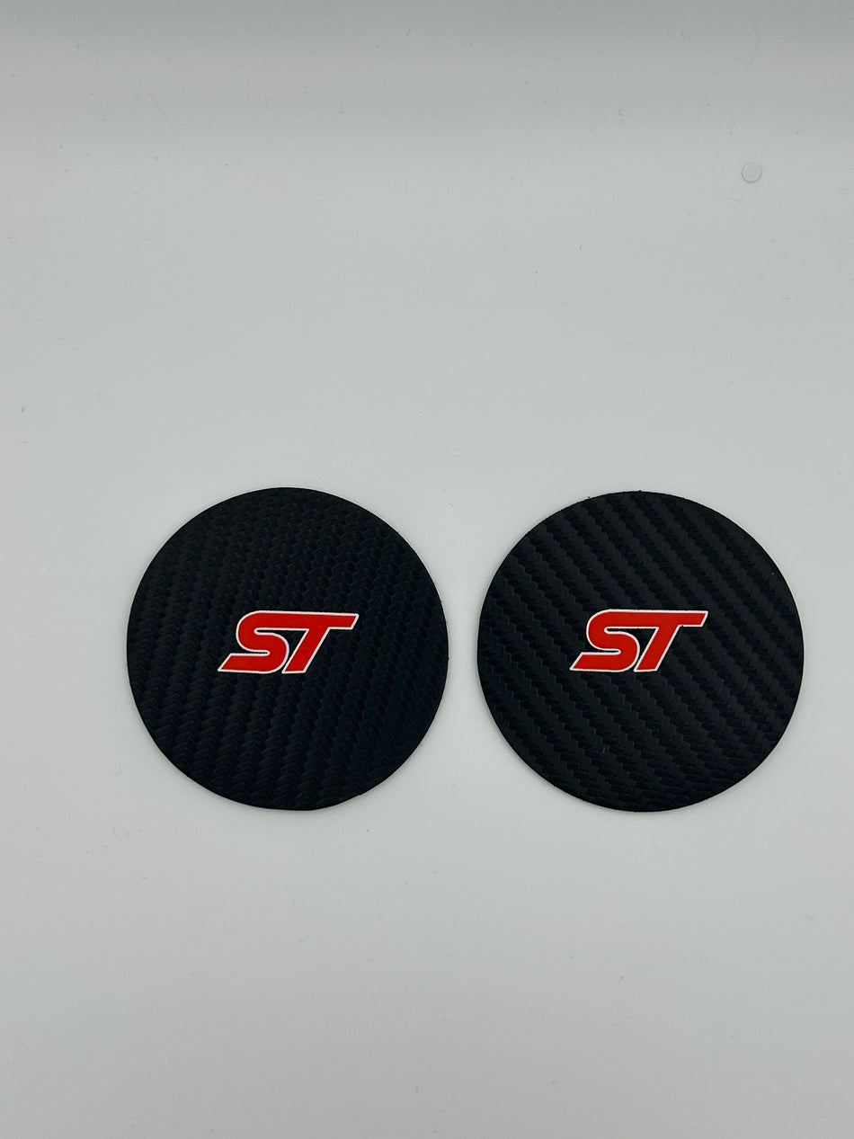 Ford Leather Water Coasters- Carbon effect