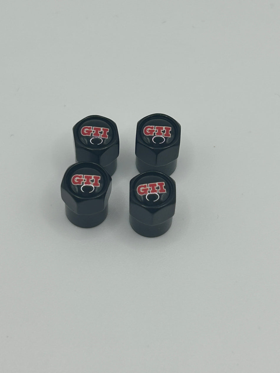 VW GTI Dust Caps- Black and Red