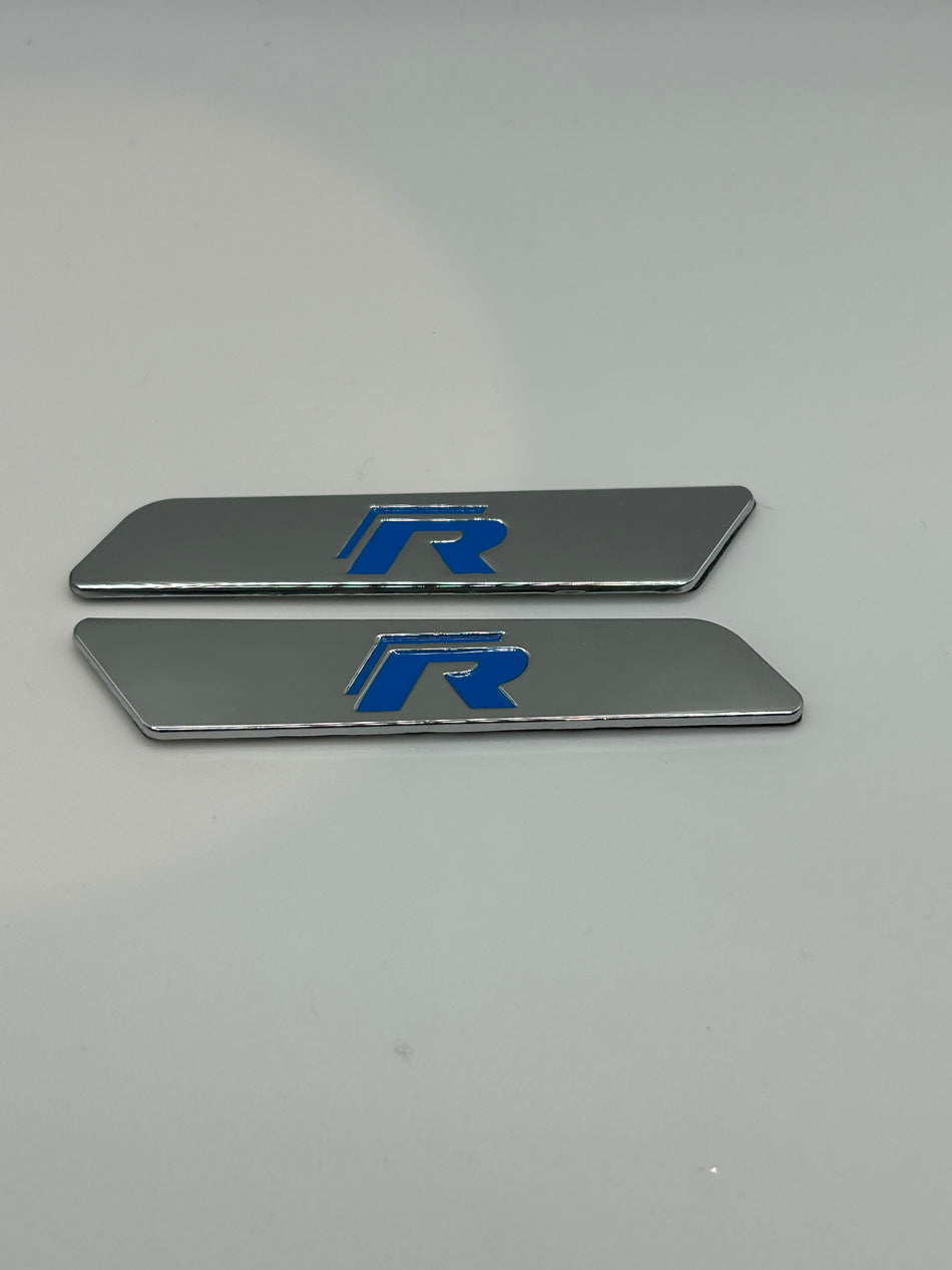VW Seat Handle Insert-Silver and Blue