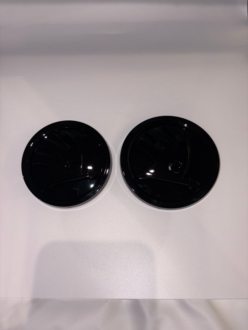 Skoda Emblem- Gloss Black- 80mm 2 Pack