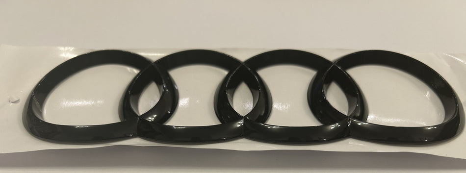 Audi 192mm Curved Rings Gloss Black Emblem