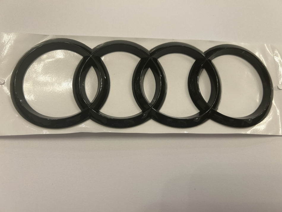 Audi 192mm Curved Rings Gloss Black Emblem